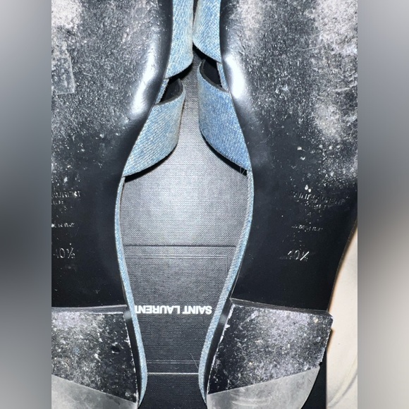 Saint Laurent Dark Denim Tribute slides - size 40.5 - Picture 2 of 9